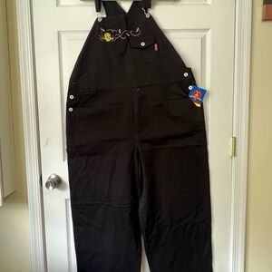 Vintage Looney Tunes Tweety Overalls Black NWT Y2K Size 20